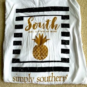 Simply Southern women’s small - gently worn. White, long sleeve tshirt